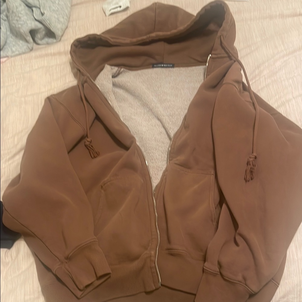 Brown Zip-Up Hoodie